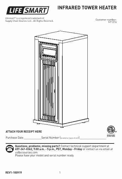 Duraflame Infrared Tower Heater Manual-page_pdf